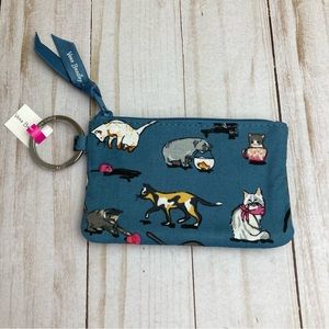 NWT Vera Bradley Zip ID Case Keychain: Cat's Meow F013